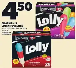 Loblaws Chapman's lolly novelties offer