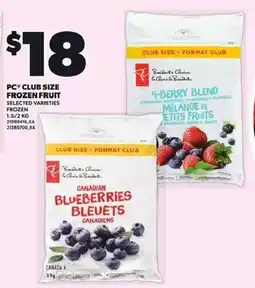 Loblaws PC frozen fruit selected varieties offer