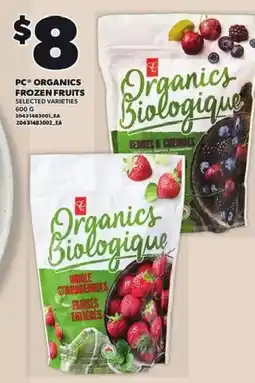 Loblaws PC Organics frozen fruits selected varieties offer