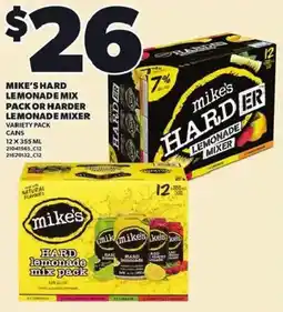 Loblaws Mike's hard lemonade mix pack or harder lemonade mixer offer