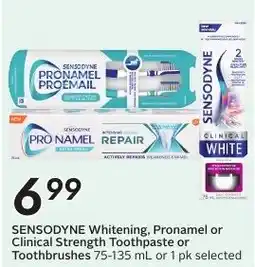 Sobeys Sensodyne Whitening, Pronamel or Clinical Strength Toothpaste or Toothbrushes offer