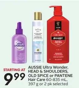 Sobeys Aussie Ultra Wonder, Head & Shoulders, Old Spice or Pantene Hair Care offer