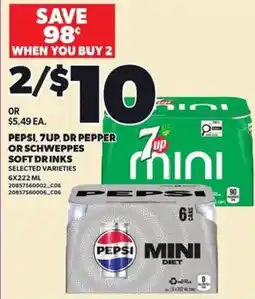 Loblaws Pepsi 7up Dr Pepper or Schweppes soft drinks offer