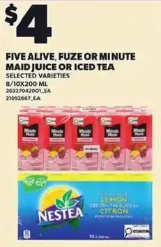 Loblaws Five Alive, Fuze or Minute Maid juice or iced tea offer