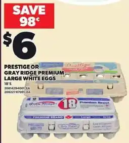 Loblaws Prestige or Gray Ridge Premium Large White Eggs offer