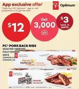 Loblaws PC pork back ribs offer