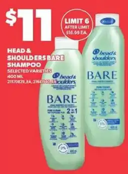 Loblaws Head & Shoulders Bare Shampoo offer
