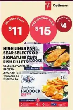 Loblaws High Liner Pan Sear Selects or Signature Cuts Haddock offer