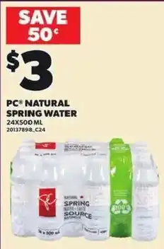 Loblaws PC natural spring water offer