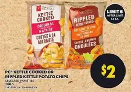Loblaws PC kettle cooked or rippled kettle potato chips offer
