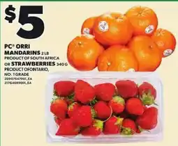 Loblaws PC mandarins or strawberries offer
