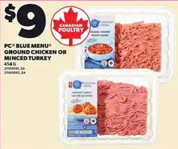 Loblaws PC blue menu ground chicken or minced turkey offer