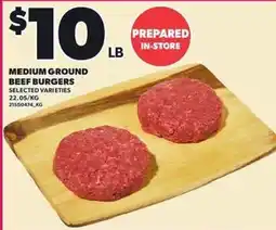 Loblaws Medium Ground Beef Burgers offer