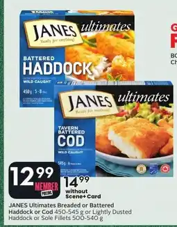 Sobeys Janes ultimates breaded or battered haddock or cod offer