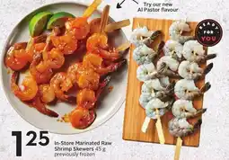Sobeys In-Store Marinated Raw Shrimp Skewers offer