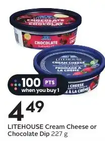 Sobeys Litehouse cream cheese or chocolate dip offer