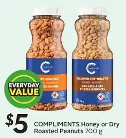 Sobeys Compliments Honey or Dry Roasted Peanuts offer