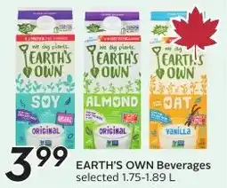 Sobeys Earth's Own Beverages offer