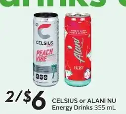 Sobeys Celsius or Alani Nu Energy Drinks offer