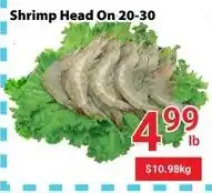 Nations Fresh Foods Shrimp Head On 20-30 offer