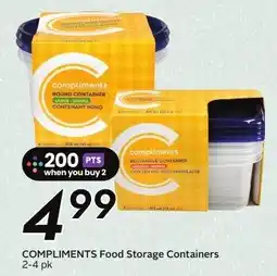 Sobeys Compliments Food Storage Containers offer
