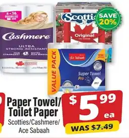 Iqbal Foods Scotties/Cashmere/Ace Sabaah Paper Towel/Toilet Paper offer