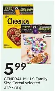 Sobeys General Mills Family Size Cereal selected offer