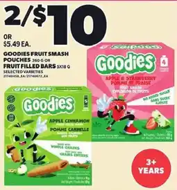 Loblaws Goodies fruit smash pouches offer