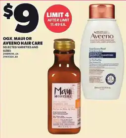 Loblaws Ogx Maui or Aveeno hair care offer