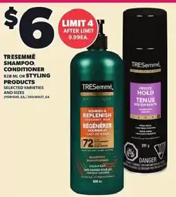 Loblaws TRESemmé shampoo, conditioner or styling products offer