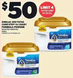 Loblaws Similac 360 Total Care Step 1 & 2 Baby Formula Powder offer