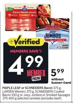 Sobeys Maple Leaf or Schneiders bacon offer