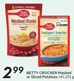 Sobeys Betty Crocker Mashed or Sliced Potatoes offer