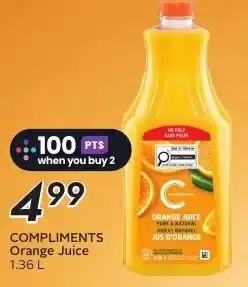 Sobeys Compliments Orange Juice offer