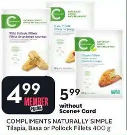 Sobeys Naturally Simple Tilapia, Basa or Pollock Fillets offer