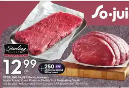 Sobeys Sterling Silver Fresh Boneless Inside Round Oven Roast or Family Size Marinating Steak offer