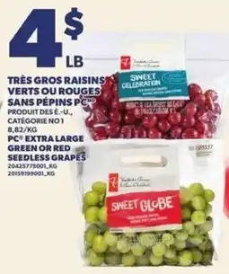 Provigo PC extra large green or red seedless grapes offer