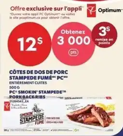Provigo PC smokin' stampede pork back ribs offer