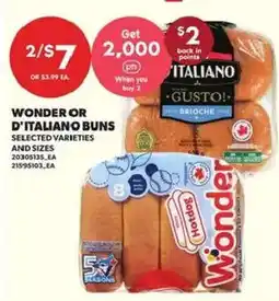 Loblaws Wonder or D'Italiano buns offer