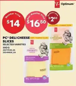 Loblaws PC deli cheese slices offer