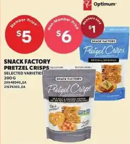 Loblaws Snack Factory pretzel crisps offer