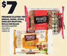 Loblaws Promise gluten-free bread, buns, pitas, english muffins, rolls or naan offer