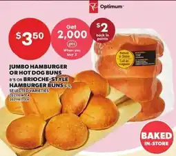 Loblaws Optimum jumbo hamburger or hot dog buns 8's or brioche-style hamburger buns 6's offer
