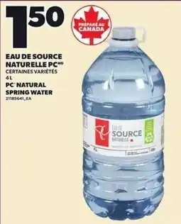 Provigo PC natural spring water offer