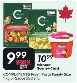 Sobeys Compliments Fresh Pasta Family Size offer