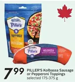 Sobeys Piller's kolbassa sausage or pepperoni toppings offer