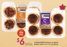 Sobeys Compliments Pecan or Raisin Butter Tarts offer