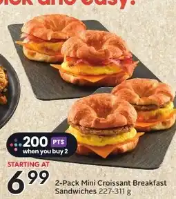 Sobeys 2-Pack Mini Croissant Breakfast Sandwiches offer