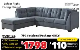 Surplus Furniture Marleton Denim 2Pc Right Chaise Sectional offer