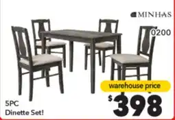 Surplus Furniture Kaylee Weather Grey 5-Piece Dinette Set offer